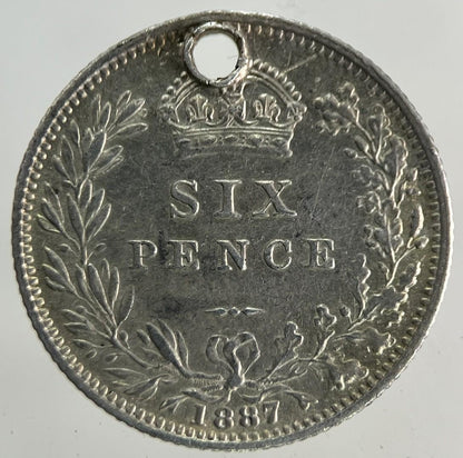 1887 Victoria Sixpence Silver Coin | Very High Grade