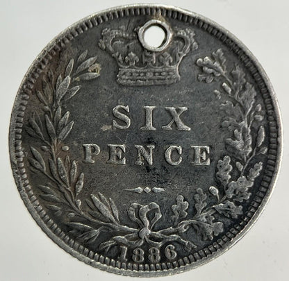 1886 Victoria Sixpence Silver Coin | Very High Grade