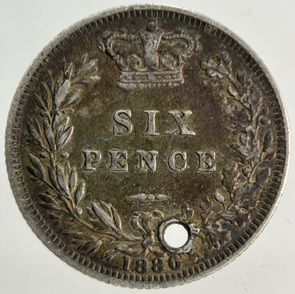 1886 Victoria Sixpence Silver Coin | Very High Grade