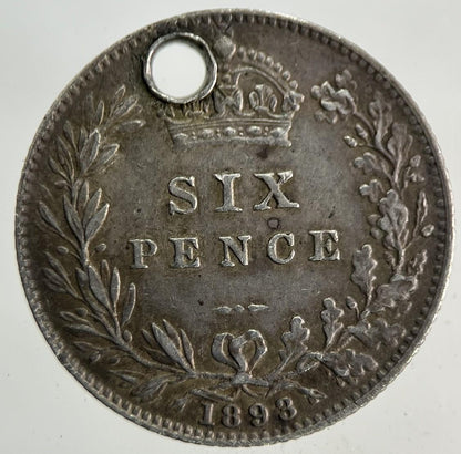 1893 Victoria Sixpence Silver Coin | Very High Grade