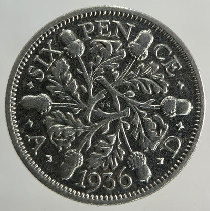 1936 George V Sixpence Silver Coin | Collectable Grade