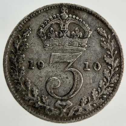 1910 Edward VII Threepence Silver Coin | Fine Collectable Grade