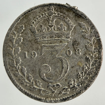 1908 Edward VII Threepence Silver Coin | Collectable Grade