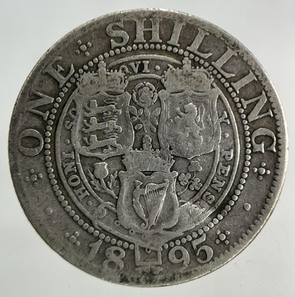 1895 Stamped Victoria Shilling Silver Coin | Fine Collectable Grade