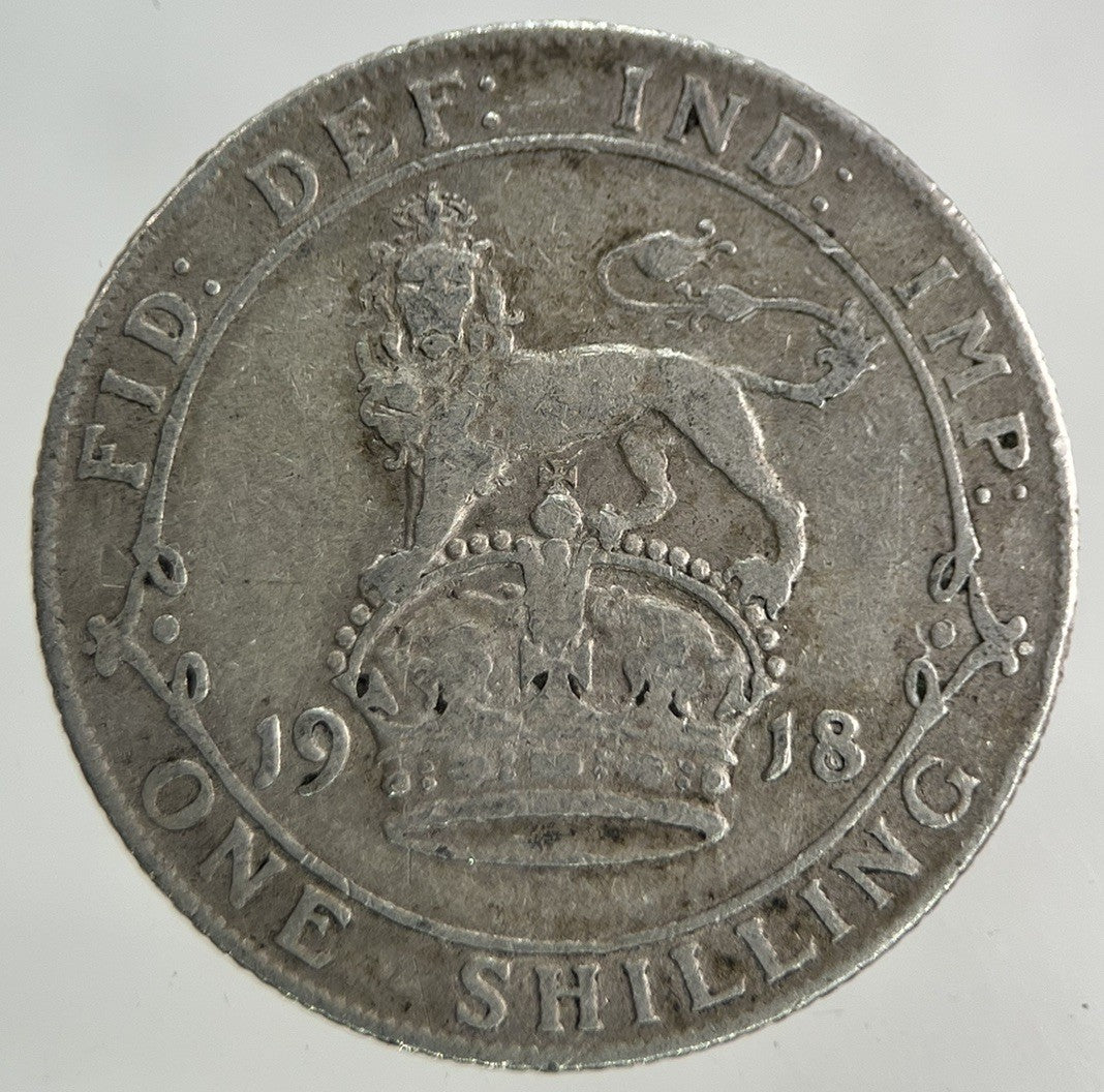 1918 George V Shilling Silver Coin | Fine Collectable Grade