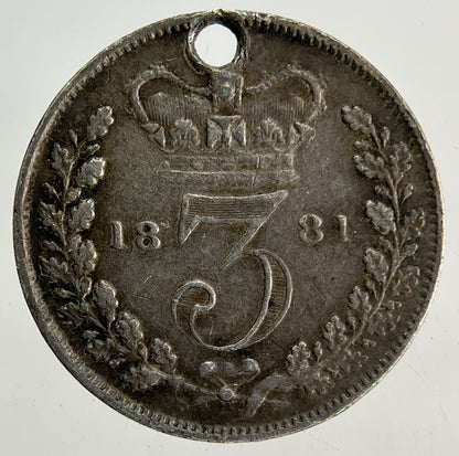 1881 Victoria Threepence Silver Coin | Fine Collectable Grade