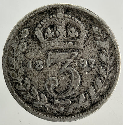 1897 Victoria Threepence Silver Coin | Collectable Grade