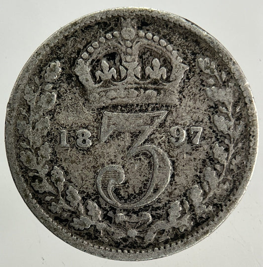 1897 Victoria Threepence Silver Coin | Collectable Grade