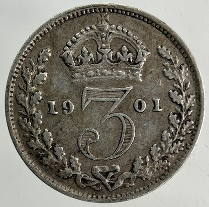 1901 Victoria Threepence Silver Coin | Very High Grade