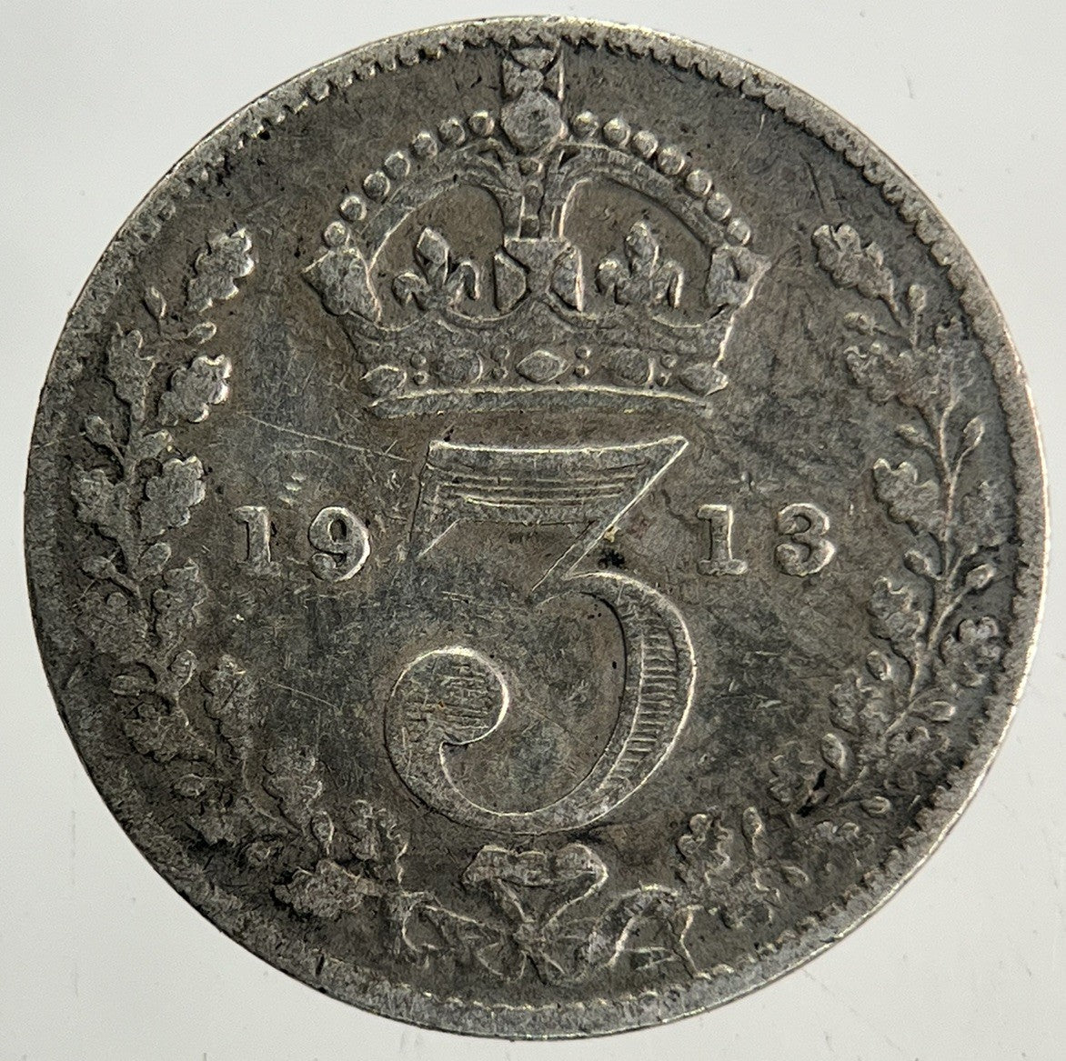 1913 George V Threepence Silver Coin | Fine Collectable Grade
