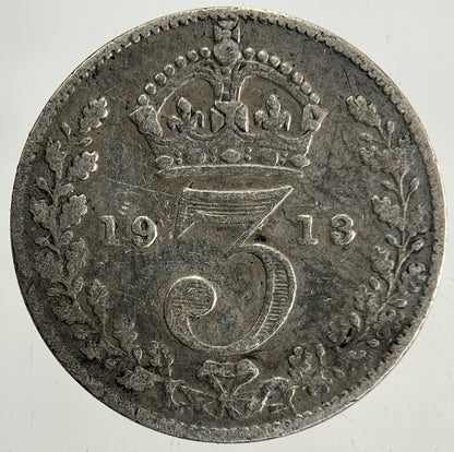 1913 George V Threepence Silver Coin | Fine Collectable Grade