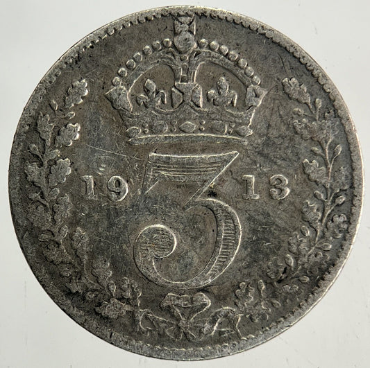 1913 George V Threepence Silver Coin | Fine Collectable Grade