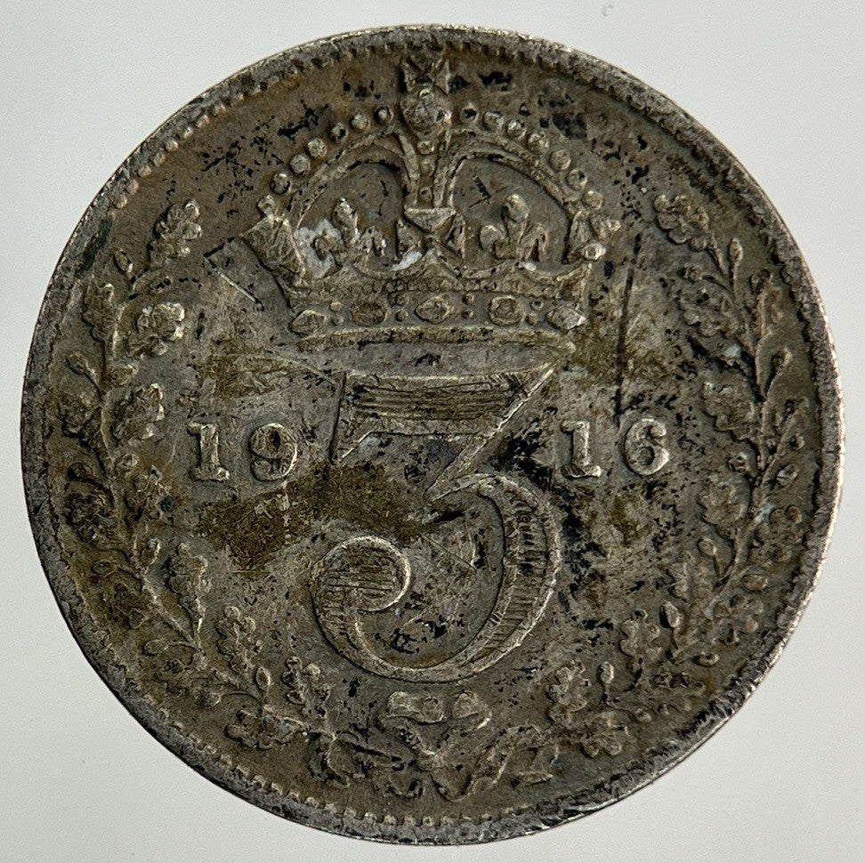 1916 George V Threepence Silver Coin | Fine Collectable Grade