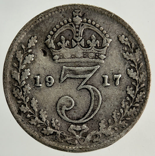 1917 George V Threepence Silver Coin | Fine Collectable Grade