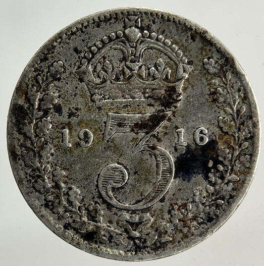 1916 George V Threepence Silver Coin | Fine Collectable Grade
