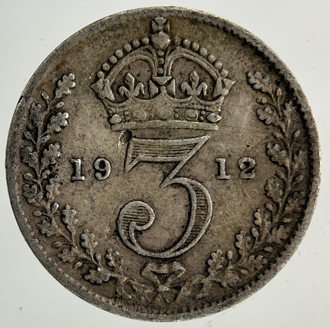 1912 George V Threepence Silver Coin | Fine Collectable Grade