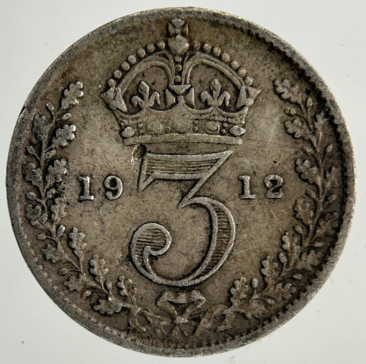 1912 George V Threepence Silver Coin | Fine Collectable Grade