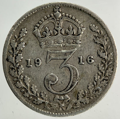 1916 George V Threepence Silver Coin | Fine Collectable Grade