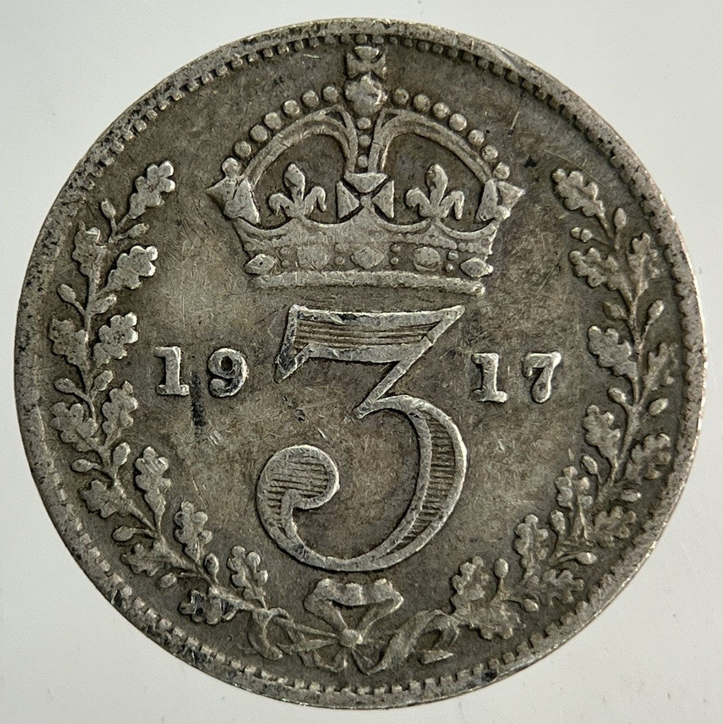 1917 George V Threepence Silver Coin | Fine Collectable Grade