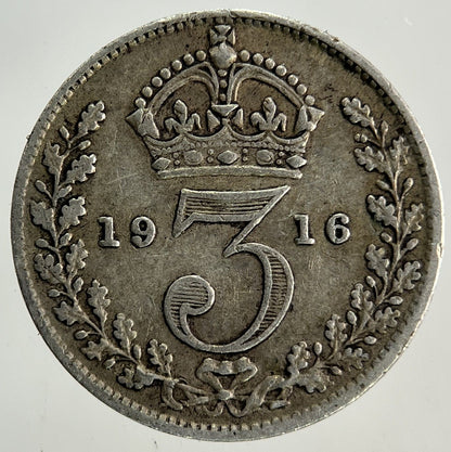 1916 George V Threepence Silver Coin | Fine Collectable Grade
