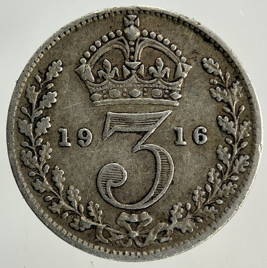 1916 George V Threepence Silver Coin | Fine Collectable Grade