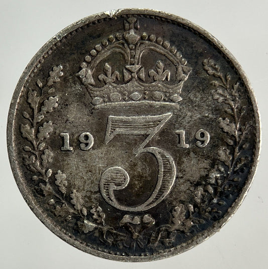1919 George V Threepence Silver Coin | Fine Collectable Grade