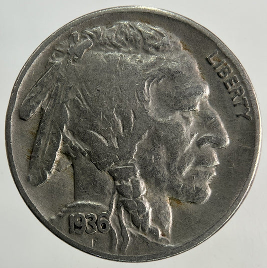 1936 US USA Nickel 5 Cents Coin | Fine Collectable Grade