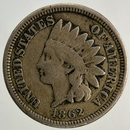 1862 US USA One Cent Coin | Fine Collectable Grade