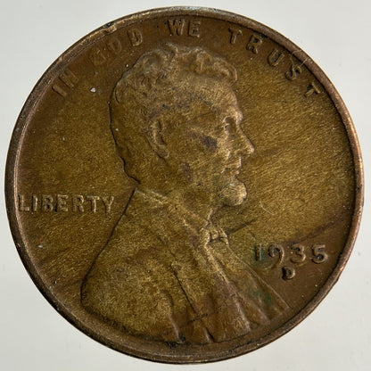 1935-D US USA One Cent Coin | Fine Collectable Grade