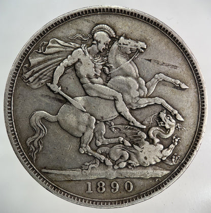 1890 Victoria One Crown Silver Coin | Fine Collectable Grade