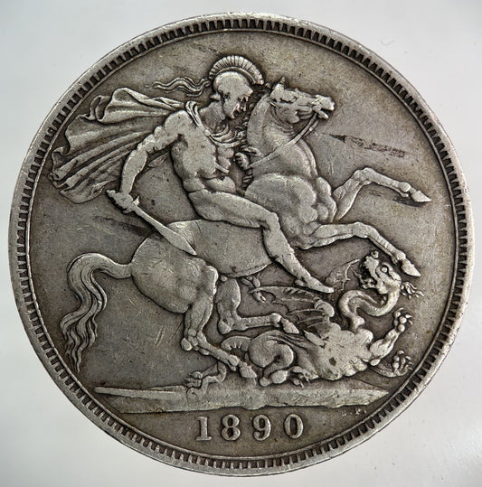 1890 Victoria One Crown Silver Coin | Fine Collectable Grade