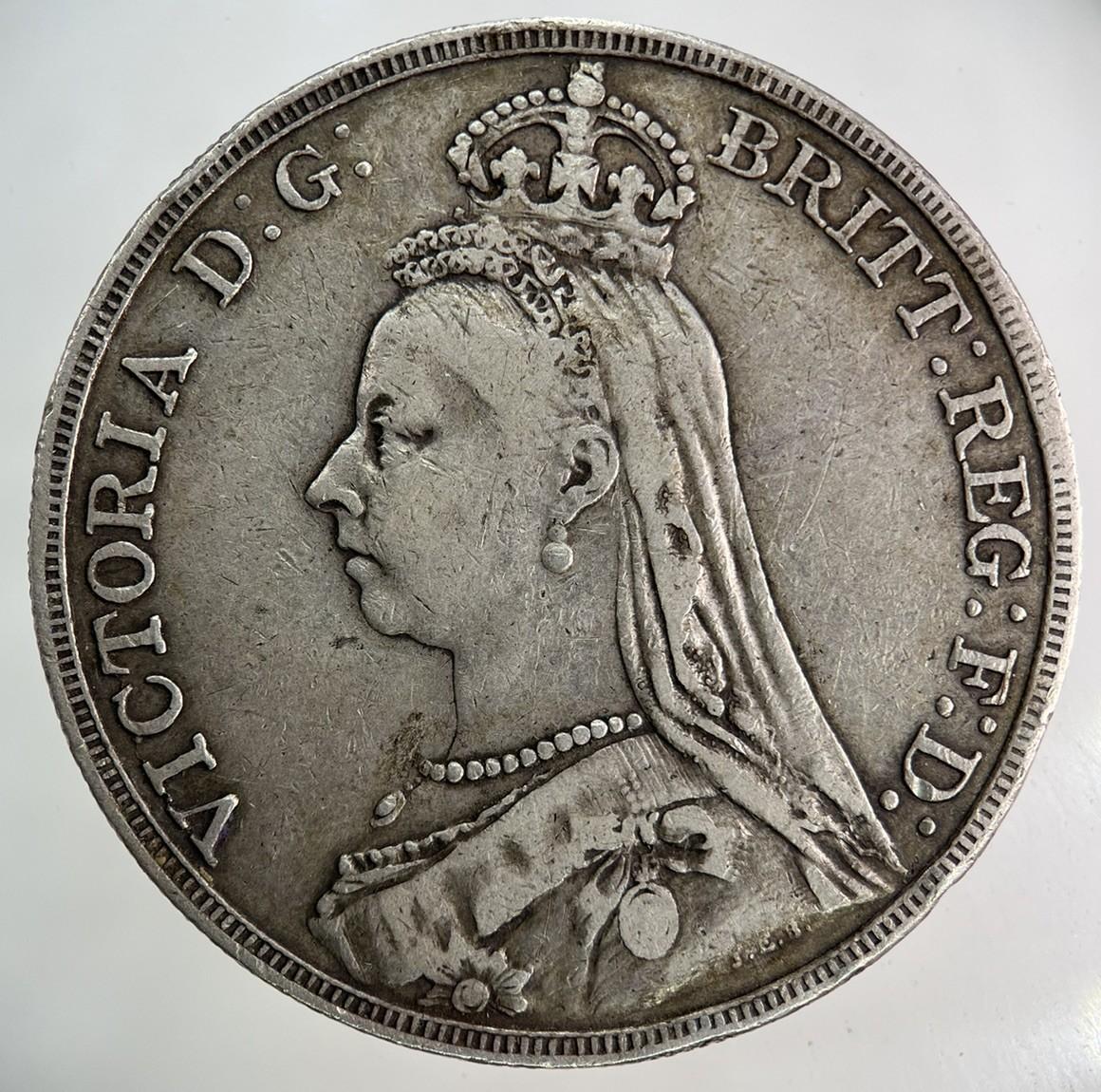 1890 Victoria One Crown Silver Coin | Fine Collectable Grade