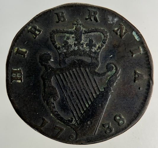1738 Irish Farthing Coin | Fine Collectable Grade