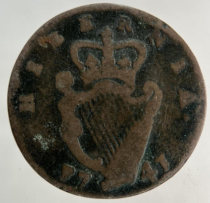 1741 Irish Half-Penny Coin | Fine Collectable Grade