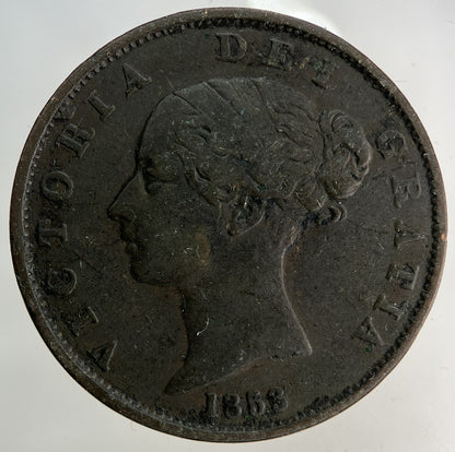 1853 Victoria Half-Penny Coin | Fine Collectable Grade