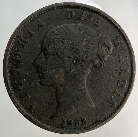 1853 Victoria Half-Penny Coin | Fine Collectable Grade
