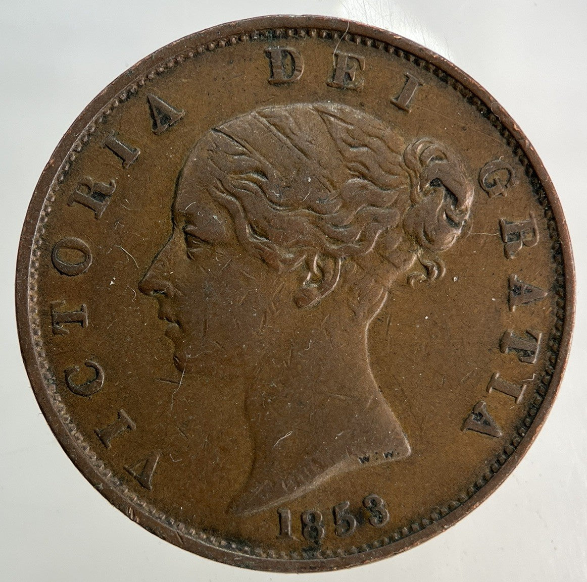 1853 Victoria Half-Penny Coin | Very High Grade