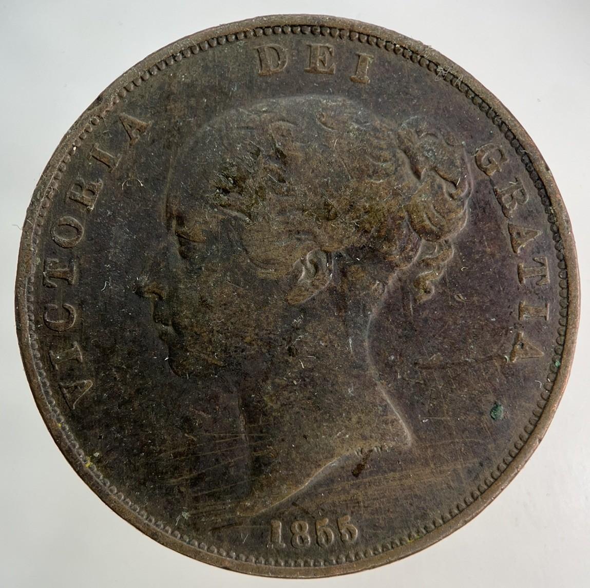 1855 Victoria One Penny Coin | Fine Collectable Grade