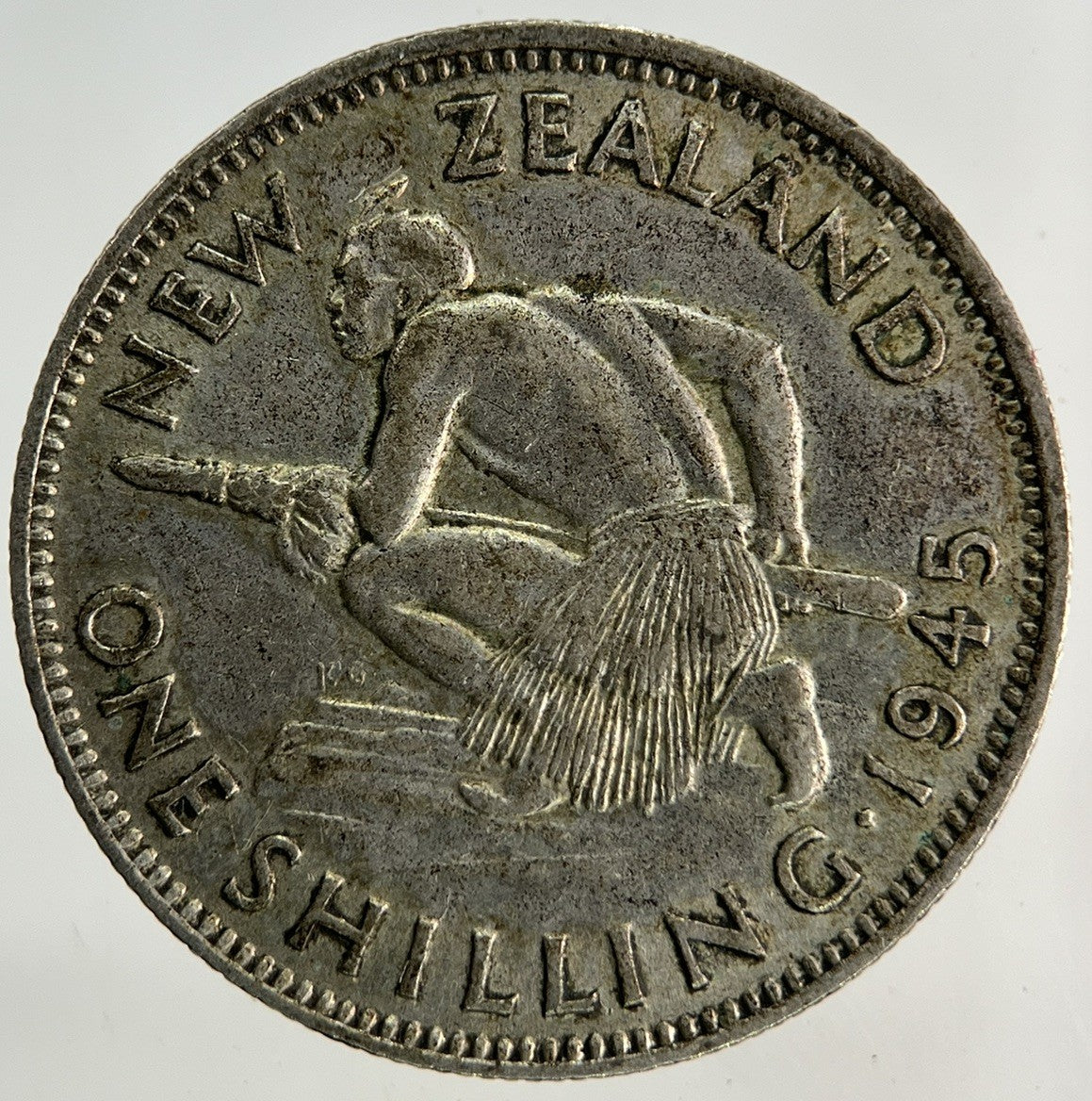 1945 New Zealand One Shilling Silver Coin | Very High Grade