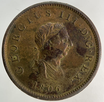 1806 George III 3rd Half-Penny Coin | Very Fine Grade