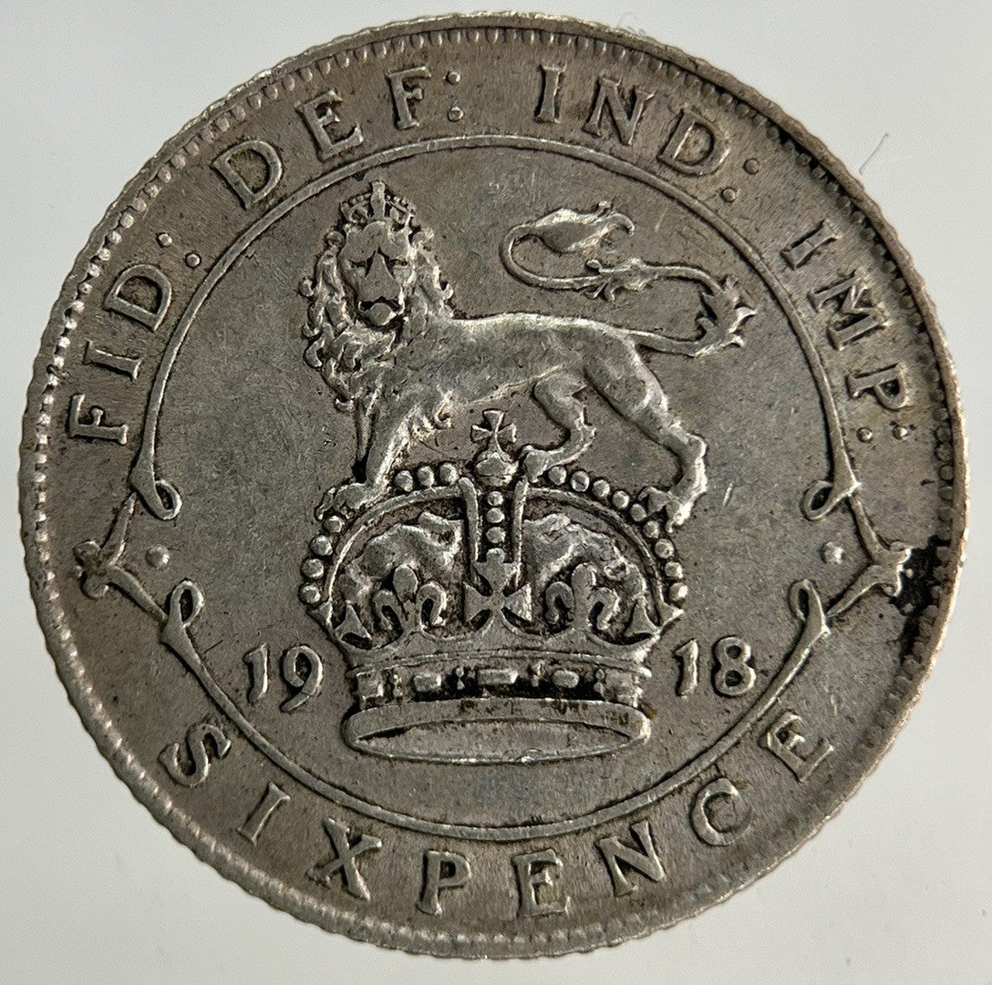 1918 George V Sixpence Silver Coin | Very High Grade