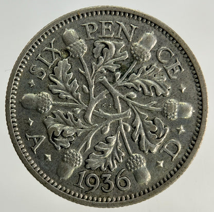 1936 George V Sixpence Silver Coin | Very High Grade