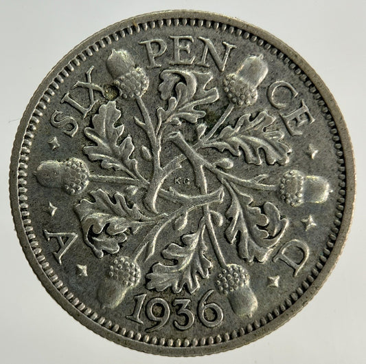 1936 George V Sixpence Silver Coin | Very High Grade