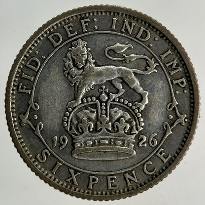 1926 George V Sixpence Silver Coin | Very High Grade