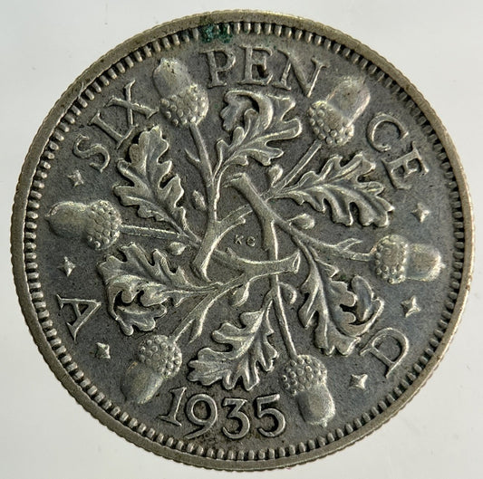 1935 George V Sixpence Silver Coin | Very High Grade