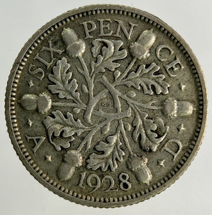 1928 George V Sixpence Silver Coin | Fine Collectable Grade