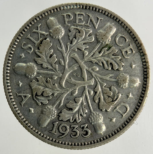 1933 George V Sixpence Silver Coin | Fine Collectable Grade