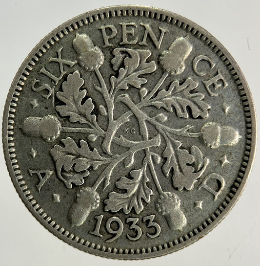 1933 George V Sixpence Silver Coin | Fine Collectable Grade