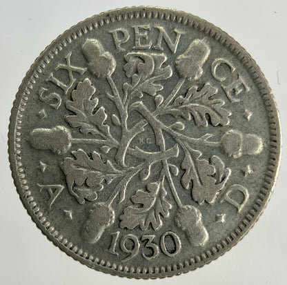 1930 George V Sixpence Silver Coin | Fine Collectable Grade