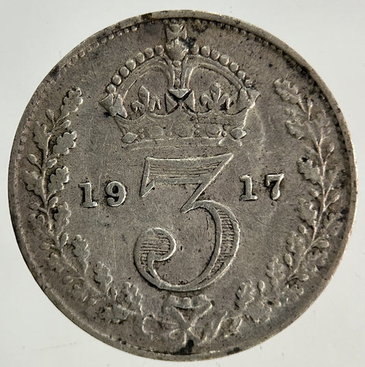1917 George V Threepence Silver Coin | Fine Collectable Grade